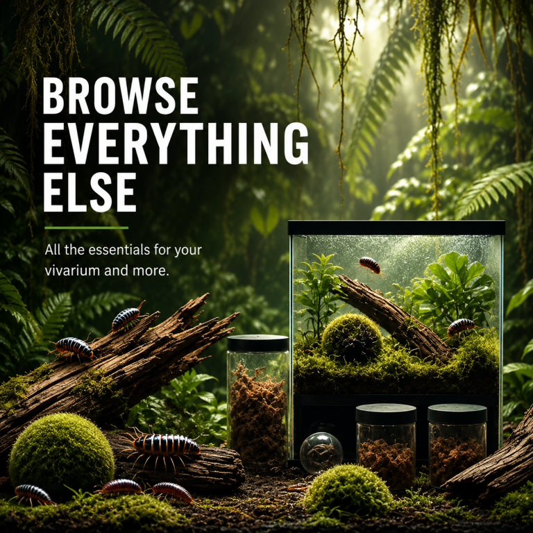 Browse vivarium accessories and bioactive supplies including moss, substrate, microfauna and terrarium essentials