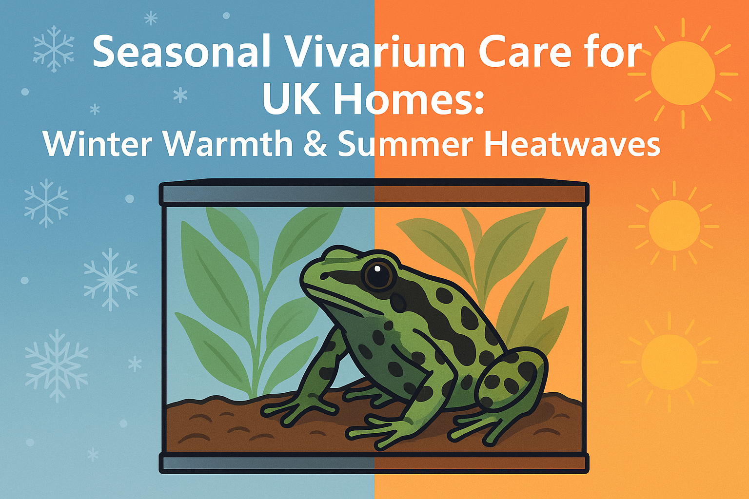 Tropical vivarium in a UK home with seasonal climate adjustments