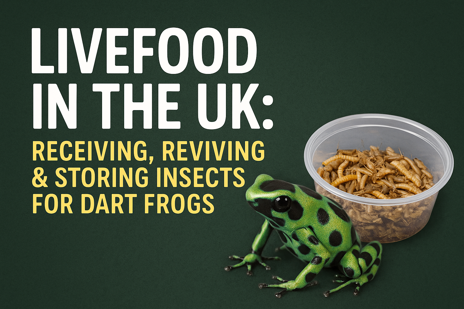 Fresh live insects in UK delivery tubs for dart frogs