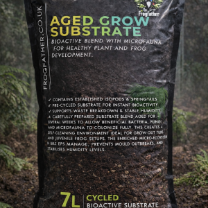 Frogfather Aged Grow Substrate 7L bag – cycled bioactive substrate with isopods and springtails for dart frog vivariums and tropical terrariums