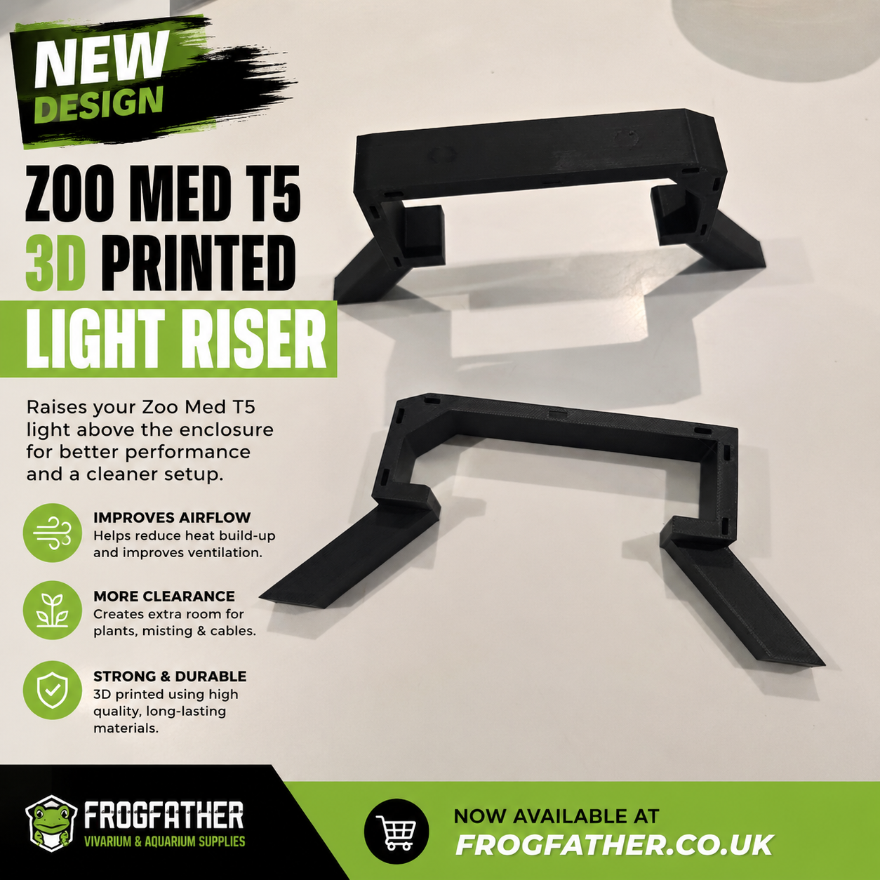 Zoo Med T5 3D Printed Light Riser Stand for Vivariums & Aquariums