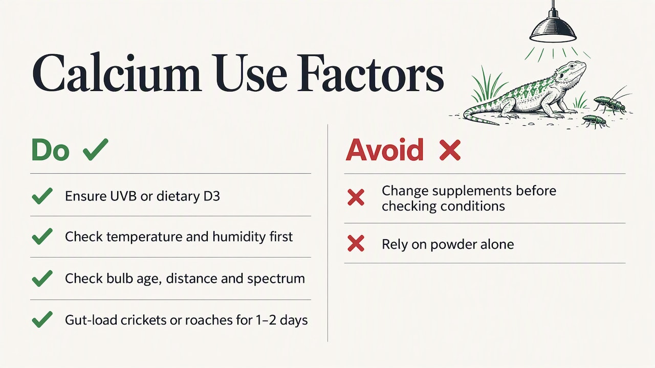 Husbandry factors affecting calcium use